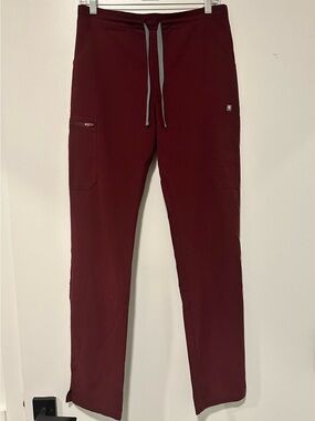 FIGS Yola Burgundy Tall Skinny Scrub Pants - small tall